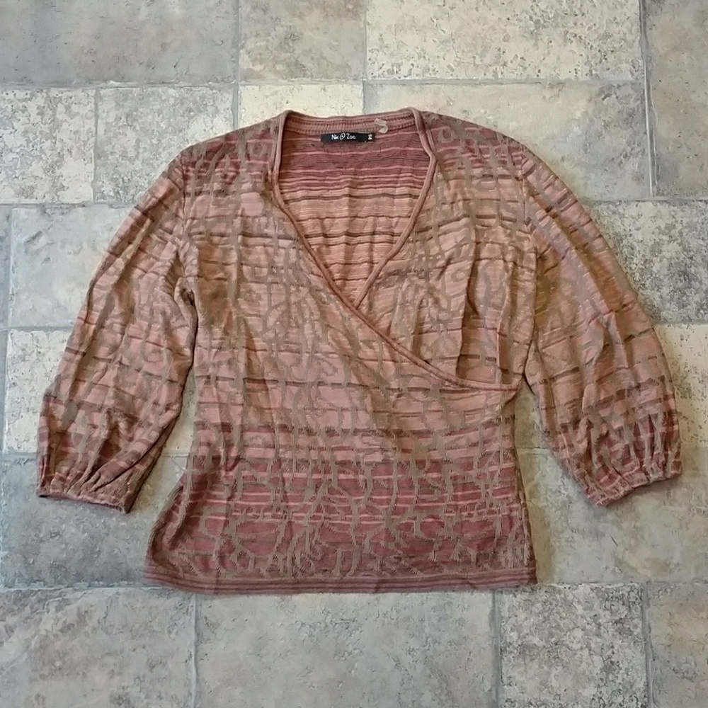 Nic + Zoe wrap top size petite small